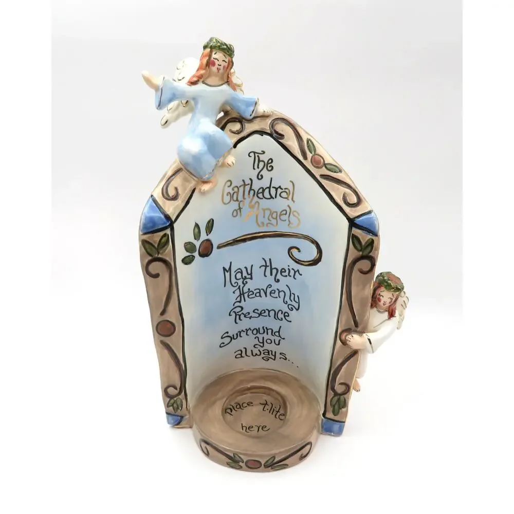 Blue Sky Clayworks Heather Goldminc Cathedral of Angels Tealight Holder 2003
